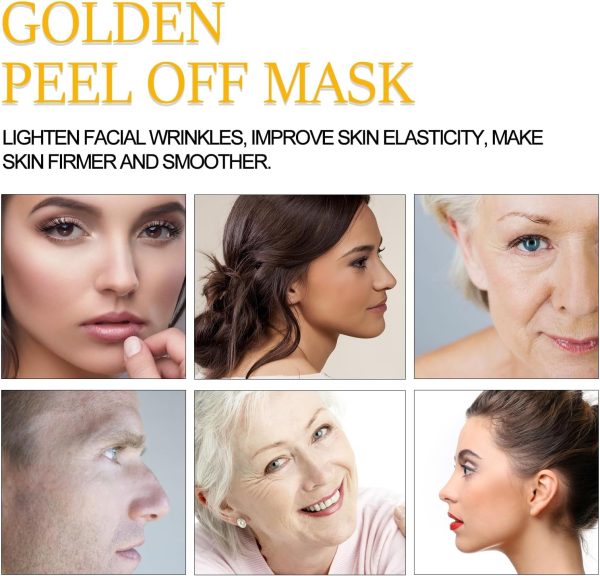 ⁦POSICHE Golden Peel Off Mask 80g, Blackhead and Whitehead Deep Cleansing Power, Skin Firming and Rejuvenation, Smooth and Silky Texture, Skin Detoxification, Anti-Aging, Spa-like Skincare Experience⁩ - الصورة ⁦5⁩