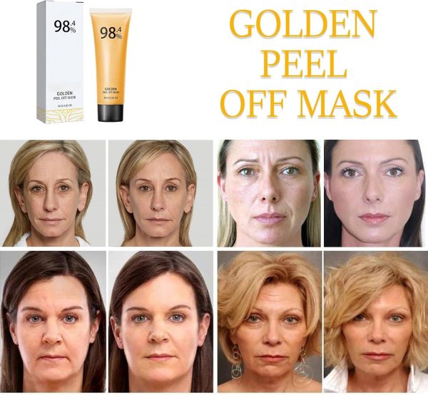 ⁦POSICHE Golden Peel Off Mask 80g, Blackhead and Whitehead Deep Cleansing Power, Skin Firming and Rejuvenation, Smooth and Silky Texture, Skin Detoxification, Anti-Aging, Spa-like Skincare Experience⁩ - الصورة ⁦8⁩