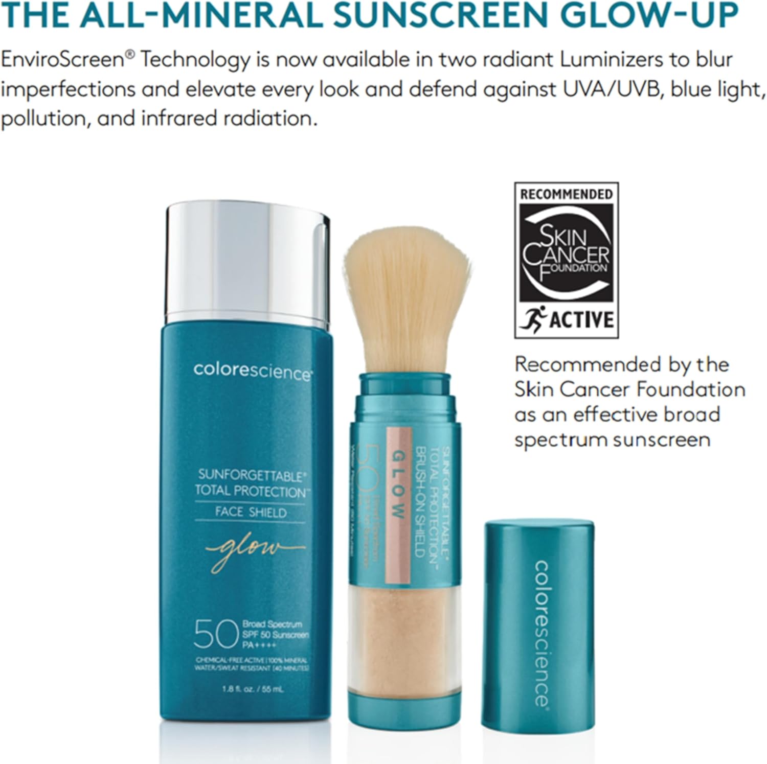 Colorescience Sunforgettable Total Protection Face Shield Glow SPF 50, Glow, 1.8 Fl Oz 7 Colorescience Sunforgettable Total Protection Face Shield Glow SPF 50, Glow, 1.8 Fl Oz - الصورة 7
