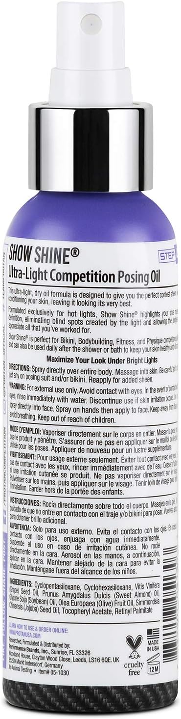 برو تان، شو شاين، زيت تحديد فائق الخفة وتحديد قصوى، زيت مسرح، مناسبة لياقة بدنية، نمذجة، التقاط صور، 118 مل 2 برو تان، شو شاين، زيت تحديد فائق الخفة وتحديد قصوى، زيت مسرح، مناسبة لياقة بدنية، نمذجة، التقاط صور، 118 مل - الصورة 2