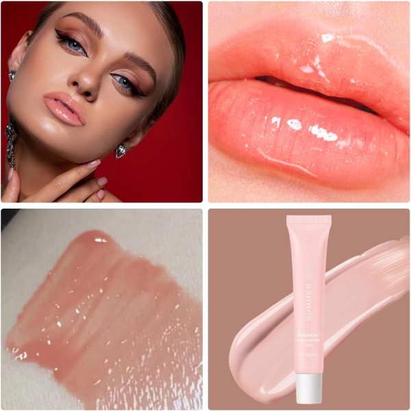 ⁦2 Pcs Summer Lip Butter Balm, Tinted Hydrating Lip Gloss Nourishing Lip Mask for Smooth, Soft, Non-Sticky Shine, Perfect for Dry Lips⁩ - الصورة ⁦4⁩