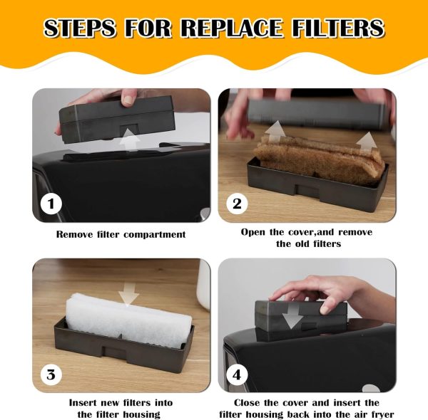 ⁦12 Pcs Air Fryer Replacement Filters Compatible with Instant Vortex Plus 6 Quart Air Fryer Filters Air Fryer Accessories Effective at Removing Odors Filters for Air Fryer(White)⁩ - الصورة ⁦5⁩
