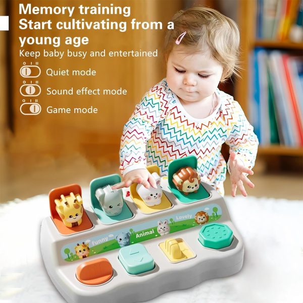 ⁦BOOM Interactive Pop up Toys,Educational Montessori Cause and Effect, Developmental Educational Toy Suitable forfor Toddlers 1 2 3,Interactive Sensory Toys for Babies Aged 18 Months and Above (white)⁩ - الصورة ⁦4⁩