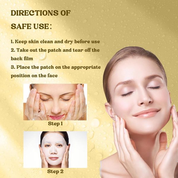 ⁦KASTWAVE Collagen Face Mask, Deep Collagen Niacinamide Vitamin C Mask, Anti Wrinkle Lifting Moisturizing Face Mask, Smooth & Tight Skin, Overnight Hydrogel Mask, Helps Reduce Fine Lines(4 Pack)⁩ - الصورة ⁦7⁩