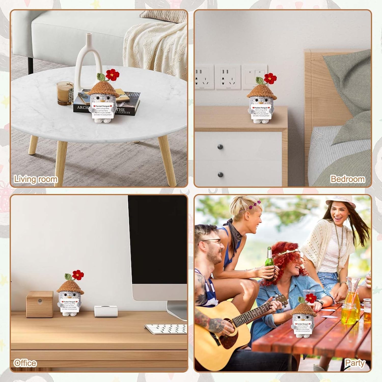 Positive Penguin Pocket, Penguin Emotional Support Plush, Mini Funny Positive Penguins Crochet Doll Pocket Hug Penguins Emotional Support Plush Good Luck Gift Birthday Christmas Decoration 5 Positive Penguin Pocket, Penguin Emotional Support Plush, Mini Funny Positive Penguins Crochet Doll Pocket Hug Penguins Emotional Support Plush Good Luck Gift Birthday Christmas Decoration - الصورة 5