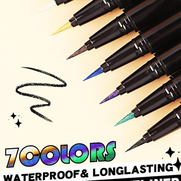 ⁦Azonee Eye Liner Pen Set, Eye Shadow Pencil Pearl Eye Liner Kit, Sparkle Shimmer Colored Eyeliner Pen, High-Color Long-Lasting Waterproof Eyeshadow Set⁩ - الصورة ⁦9⁩