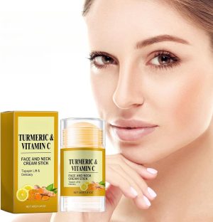 HONPOLO Turmeric & Vitamin C Face & Neck Cream Stick - Total Care for Face and Neck, Tightens Skin, Reduces Neck Wrinkles - Natural Turmeric Extract, Deep Hydration, Powerful Antioxidant, 40g