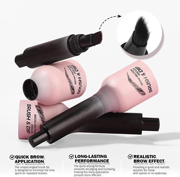 ⁦ALMEKAQUZ Brow Angled Brush & Dip Liquid Eyebrow Gel, Brow Lamination & Powder Pen, Eyebrow Hair Stroke Brush, Wild Eyebrow Pencil Waterproof Long Lasting Quick Drying (Taupe)⁩ - الصورة ⁦6⁩