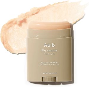 Abib Airy Sunstick Smoothing Bar SPF50 | Non-Sticky Matte Finish Sun Protection for Face and Body, Long-lasting Korean Sun Stick