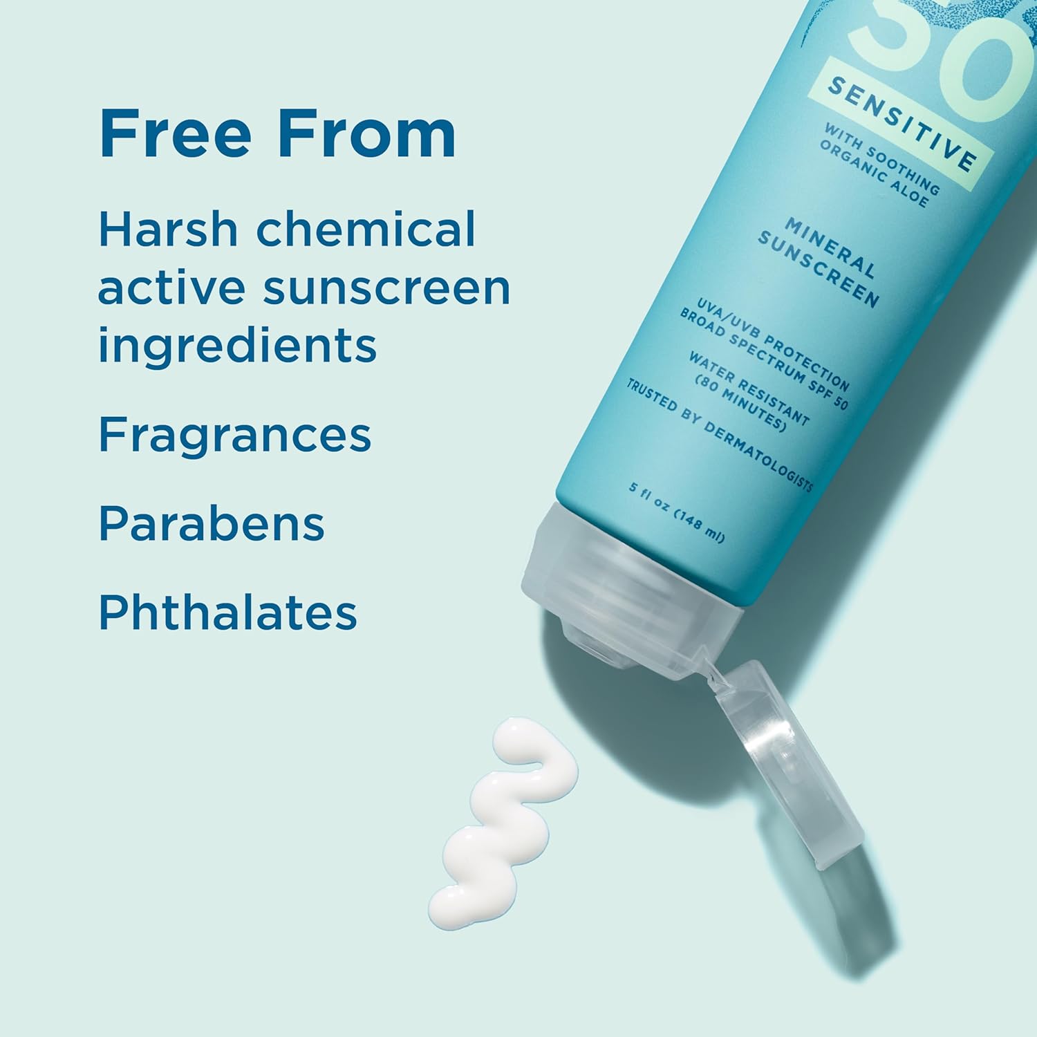 BLUE LIZARD Sensitive Mineral Sunscreen with Zinc Oxide 50+ Water Resistant UVAUVB Protection with Smart Cap Technology Fragrance Free, Sensitve, SPF 50 - - Tube, Unscented, 5 Fl Oz 6 BLUE LIZARD Sensitive Mineral Sunscreen with Zinc Oxide 50+ Water Resistant UVAUVB Protection with Smart Cap Technology Fragrance Free, Sensitve, SPF 50 - - Tube, Unscented, 5 Fl Oz - الصورة 6