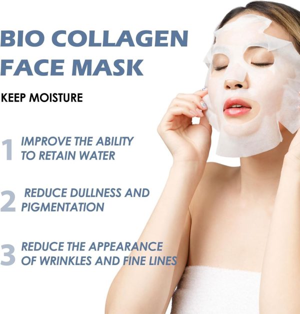 ⁦KASTWAVE Collagen Face Mask, Deep Collagen Niacinamide Vitamin C Mask, Anti Wrinkle Lifting Moisturizing Face Mask, Smooth & Tight Skin, Overnight Hydrogel Mask, Helps Reduce Fine Lines(4 Pack)⁩ - الصورة ⁦4⁩