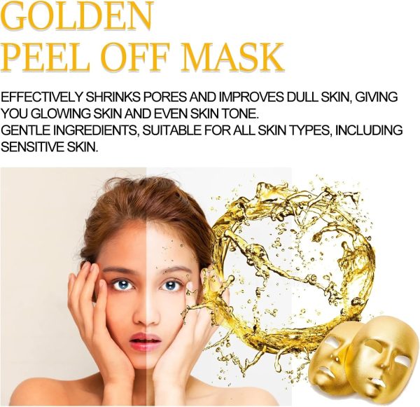 ⁦POSICHE Golden Peel Off Mask 80g, Blackhead and Whitehead Deep Cleansing Power, Skin Firming and Rejuvenation, Smooth and Silky Texture, Skin Detoxification, Anti-Aging, Spa-like Skincare Experience⁩ - الصورة ⁦6⁩