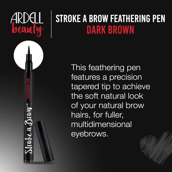⁦Ardell Beauty Stroke a Brow Feathering Pen, Dark Brown⁩ - الصورة ⁦3⁩