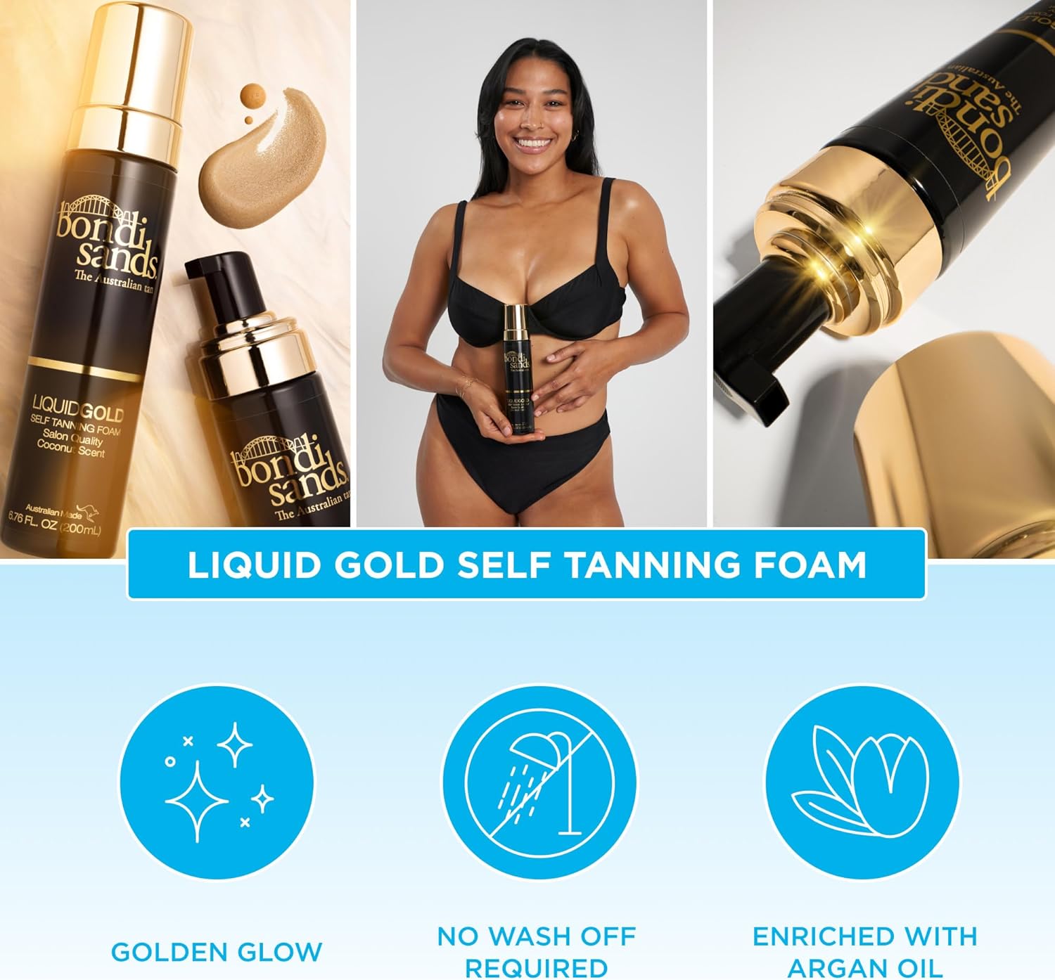 Bondi Sands Liquid Gold Self Tanning Foam 200 ml 4 Bondi Sands Liquid Gold Self Tanning Foam 200 ml - الصورة 4
