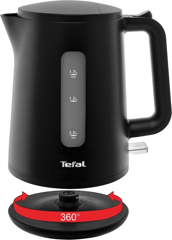⁦Tefal Principio Select KO2008 Kettle, 2400 W, 1.7 L Water Tank, with Automatic On/Off Switch, Anti-Limescale Filter, Matte Black⁩ - الصورة ⁦4⁩