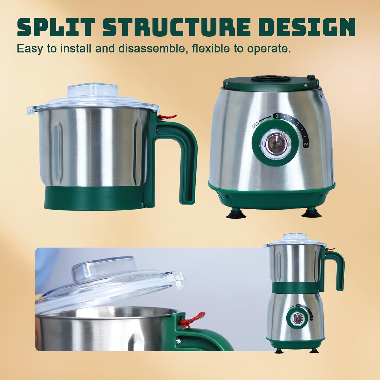 YESMAX Electric Spice and Nut Grinder, 500W, 600ML Capacity, Stainless Steel Blades, Coffee Grinder 4 YESMAX Electric Spice and Nut Grinder, 500W, 600ML Capacity, Stainless Steel Blades, Coffee Grinder - الصورة 4