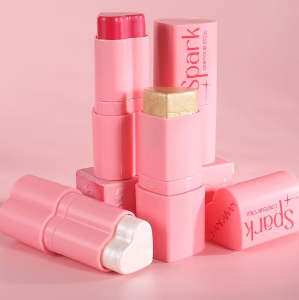 ⁦Hepiide Heart Blush Cream for Cheeks, Eyes, Lips - Natural Waterproof Sweat-Resistant Tinted Solid Stick With Long Lasting Makeup Multi-Use Color (06#, 1)⁩ - الصورة ⁦8⁩
