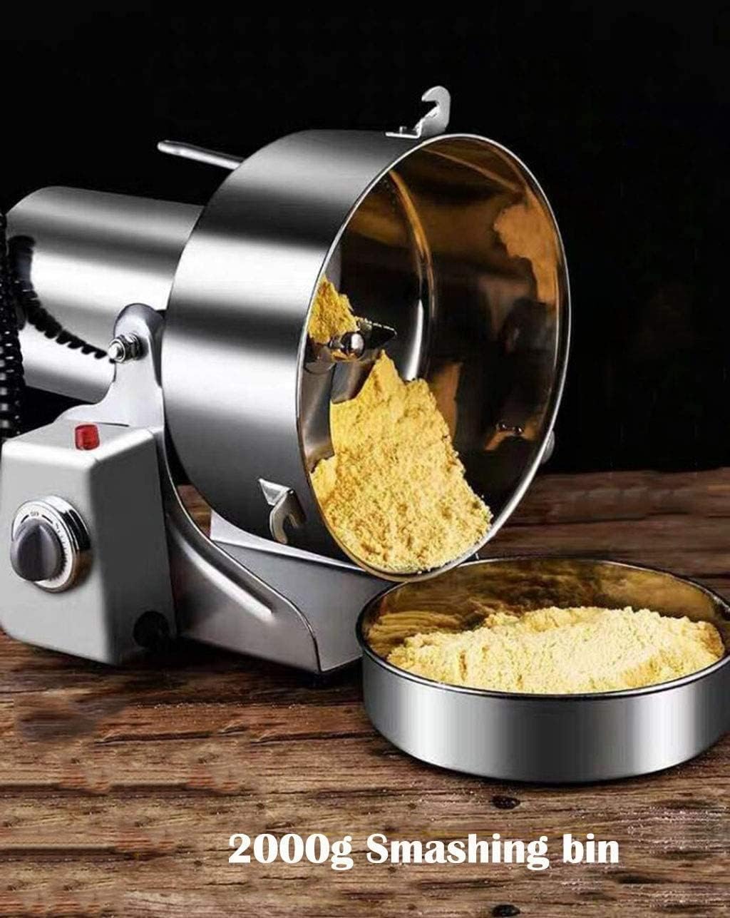 JUSTBUY Commercial Home Large Capacity Crusher Grains Dry Grinding Machine,Stainless Steel 2000g High Power Spice Mill,Grinding Broken Powder Machine For Household/Resturant/Hotel/Chinese Medicine 4 JUSTBUY Commercial Home Large Capacity Crusher Grains Dry Grinding Machine,Stainless Steel 2000g High Power Spice Mill,Grinding Broken Powder Machine For Household/Resturant/Hotel/Chinese Medicine - الصورة 4