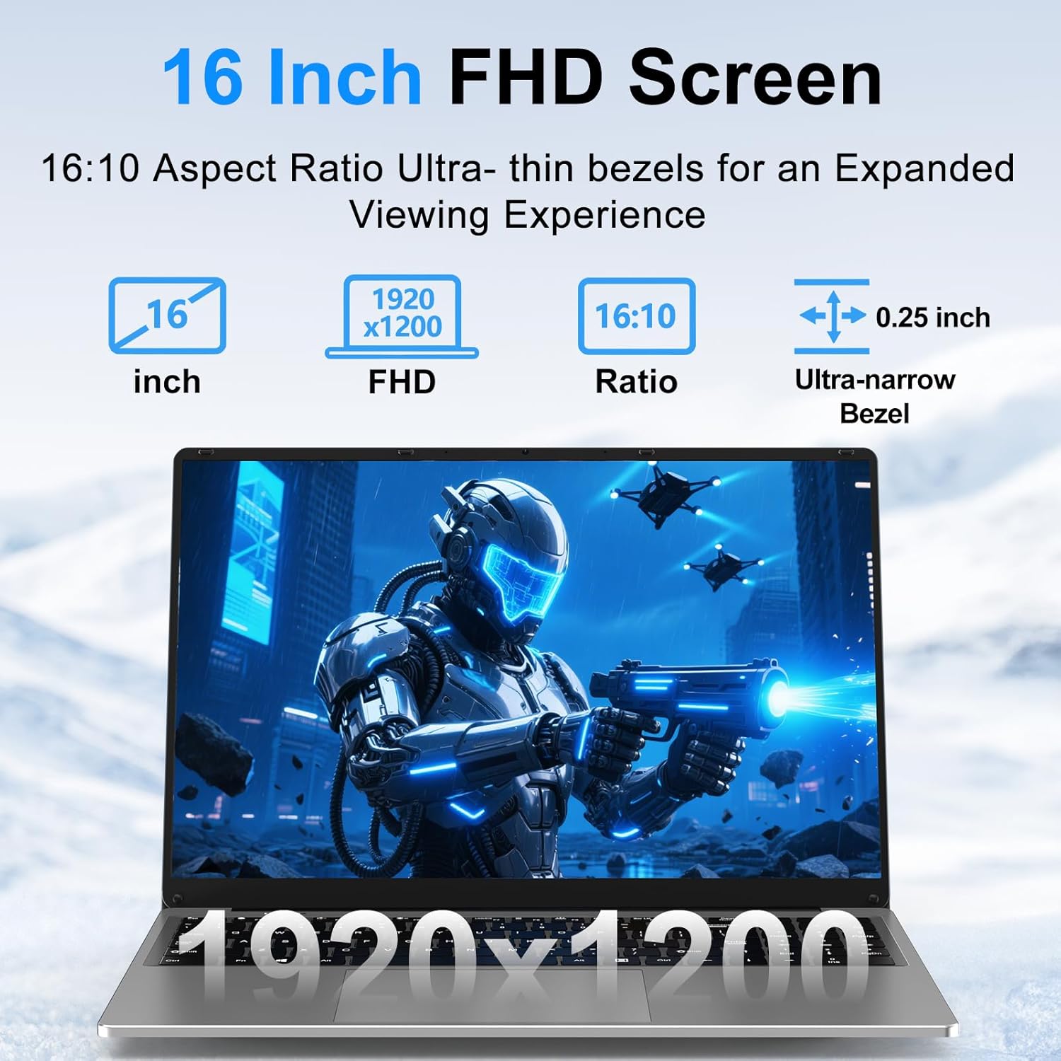 CHIFUYOU 16INCH N150 Laptop 16 GB SSD 512 GB RAM Gray-A 3 CHIFUYOU 16INCH N150 Laptop 16 GB SSD 512 GB RAM Gray-A - الصورة 3