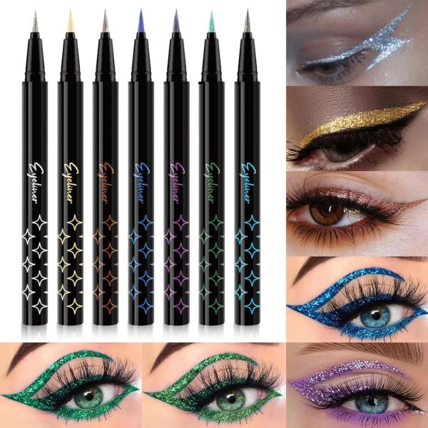 ⁦Azonee Eye Liner Pen Set, Eye Shadow Pencil Pearl Eye Liner Kit, Sparkle Shimmer Colored Eyeliner Pen, High-Color Long-Lasting Waterproof Eyeshadow Set⁩ - الصورة ⁦7⁩