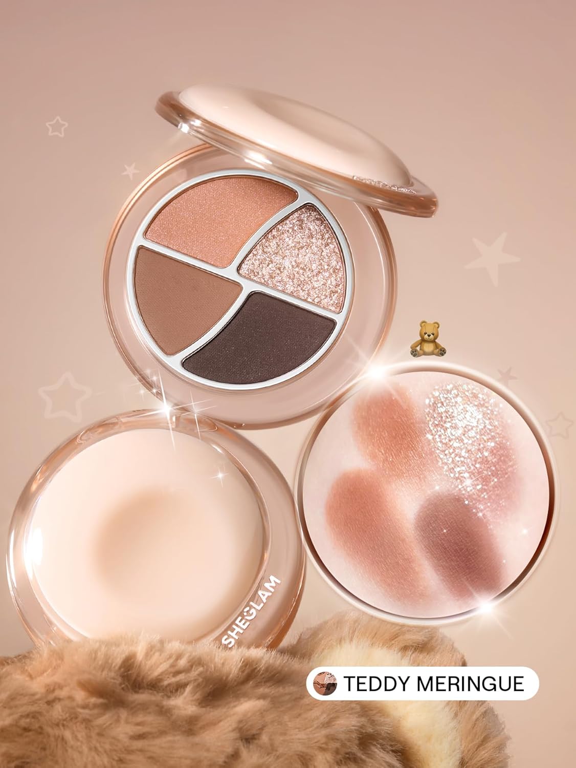 SHEGLAM Daydreamer Mini Palette 4 Colors Eyeshadow Palette - Teddy Meringue 8 SHEGLAM Daydreamer Mini Palette 4 Colors Eyeshadow Palette - Teddy Meringue - الصورة 8