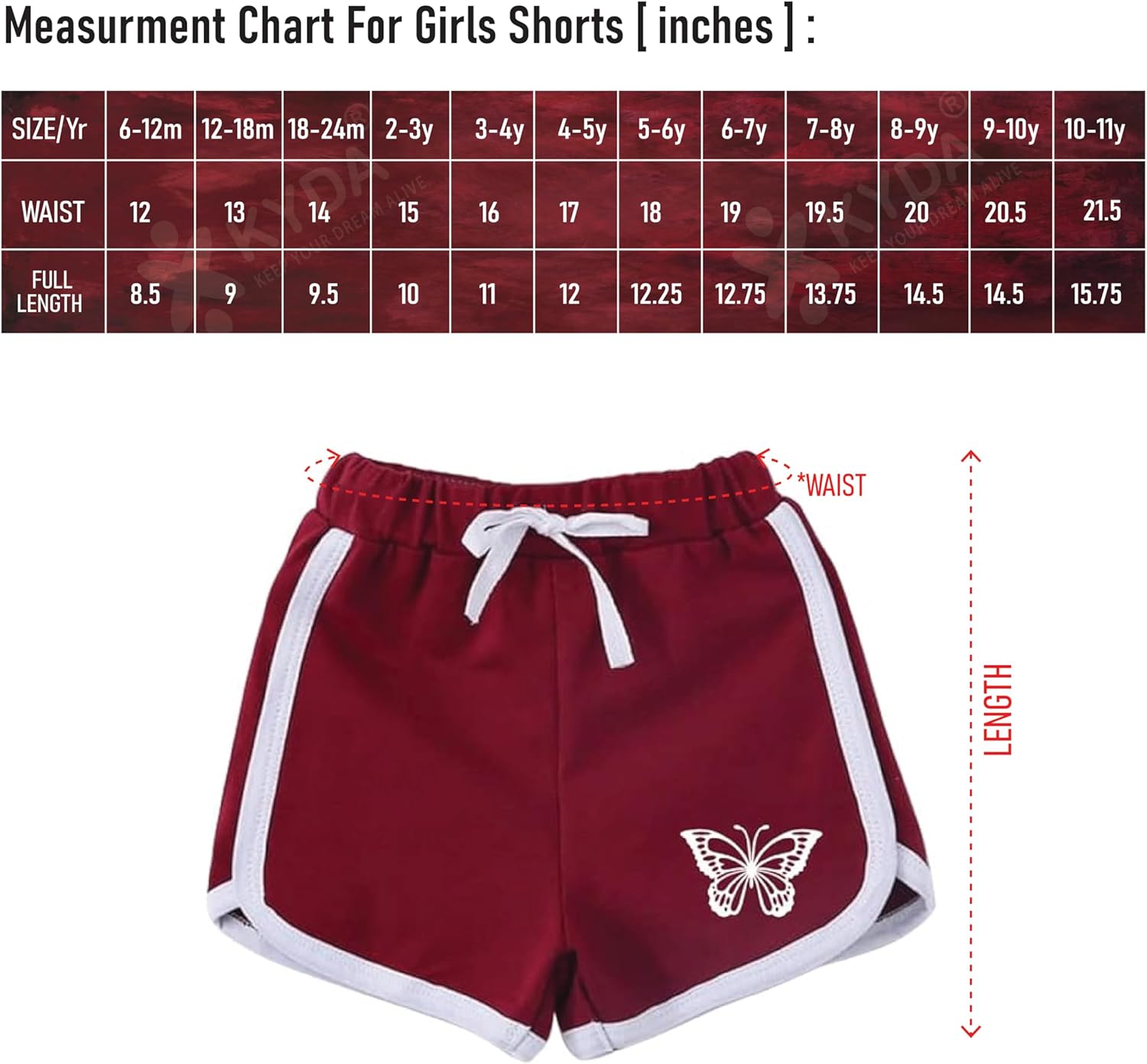 KYDA KIDS® Girls Cotton Plain Regular Fit Shorts (Pack of 3) 5 KYDA KIDS® Girls Cotton Plain Regular Fit Shorts (Pack of 3) - الصورة 5