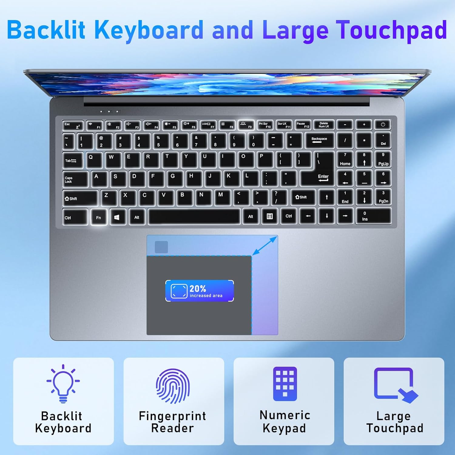 MITUNTUN 16 Inch Gaming Laptop Computer, 2025 Win 11 Pro Lap Top 16GB DDR4 RAM 1TB SSD, Processor N100(Up to 3.4GHz), 1200p FHD IPS Display, Backlit Keyboard, 6000mAh, Portatil for Game & Business 7 MITUNTUN 16 Inch Gaming Laptop Computer, 2025 Win 11 Pro Lap Top 16GB DDR4 RAM 1TB SSD, Processor N100(Up to 3.4GHz), 1200p FHD IPS Display, Backlit Keyboard, 6000mAh, Portatil for Game & Business - الصورة 7