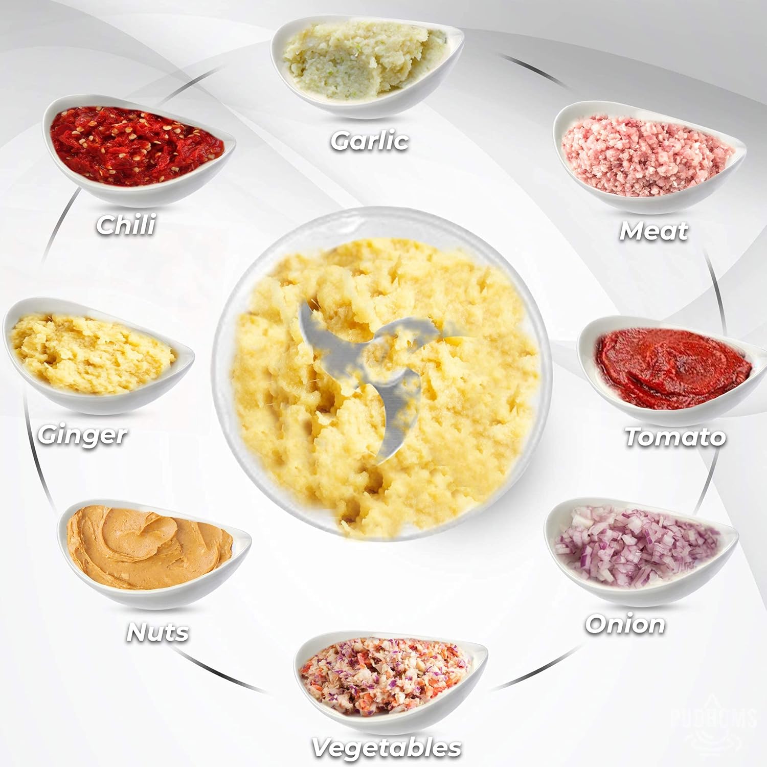 Electric Mini garlic chopper, Onion Ginger salad Pepper Nuts grinder, Portable Small Food Chopper for Garlic Onion Veggie, Dicing, Mincing, All in one food processor kitchen chopper masher (250ML) 6 Electric Mini garlic chopper, Onion Ginger salad Pepper Nuts grinder, Portable Small Food Chopper for Garlic Onion Veggie, Dicing, Mincing, All in one food processor kitchen chopper masher (250ML) - الصورة 6