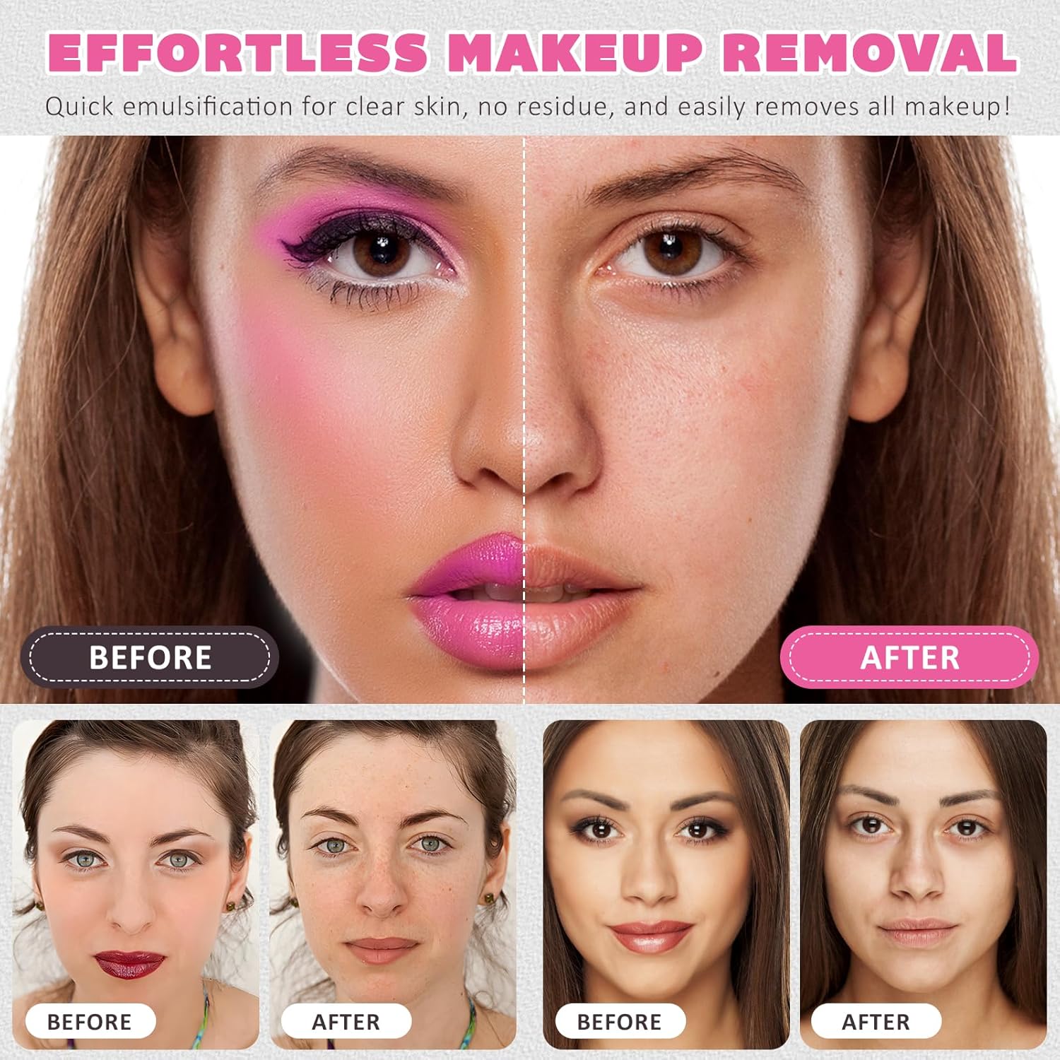 Makeup Remover, Lotion and Cleanser that Effectively Purifies Excess Oil, Dissolve Waterproof Makeup and Deeply Nourishes the Skin, Suitable for All Skin Types 100ml 5 Makeup Remover, Lotion and Cleanser that Effectively Purifies Excess Oil, Dissolve Waterproof Makeup and Deeply Nourishes the Skin, Suitable for All Skin Types 100ml - الصورة 5