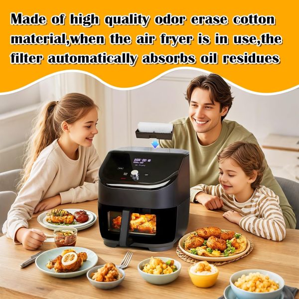 ⁦12 Pcs Air Fryer Replacement Filters Compatible with Instant Vortex Plus 6 Quart Air Fryer Filters Air Fryer Accessories Effective at Removing Odors Filters for Air Fryer(White)⁩ - الصورة ⁦7⁩