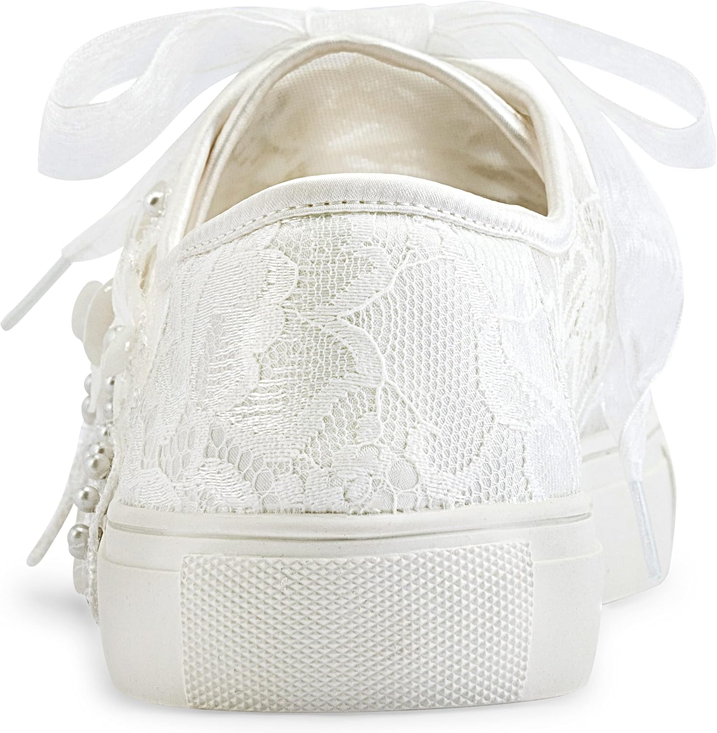 JIAJIA 8836 Wedding Shoes Bridal Sneakers Flats Bride Tennis Shoes Flowers Lace Sneakers, Ivory 7 JIAJIA 8836 Wedding Shoes Bridal Sneakers Flats Bride Tennis Shoes Flowers Lace Sneakers, Ivory - الصورة 7