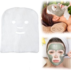Excefore Pre-cut Gauze Facial Mask, White Gauze Mask Skin Fiber Paper High Frequency Gauze Face Masks Natural Spa Facial Paper Sheet Skin Care Mask for Beauty Salons Home Facial Spa DIY, 200 Pieces