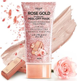 كمامة فاخرة مرطبة ومتلألئة بلون ذهبي وردي من ازور - مضادة للشيخوخة والتنعيم وتجديد الشباب | تزيل الرؤوس السوداء والاوساخ والزيوت | تقلل التجاعيد والخطوط الدقيقة وندوب حب الشباب | صنع في كوريا - 150 مل