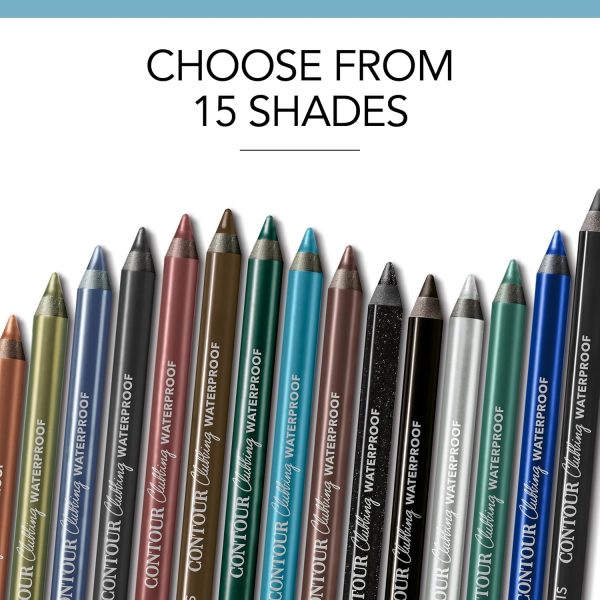 ⁦Bourjois Contour Clubbing, 077 Kaki'n'Gold, Waterproof Eye Pencil, Bright & Intense Colour, Up to 24hrs Wear, Creamy & Comfortable, Clean & Vegan Formula, Sweat, Heat & Smudge-Proof, Quick Dry, 1.2g⁩ - الصورة ⁦7⁩