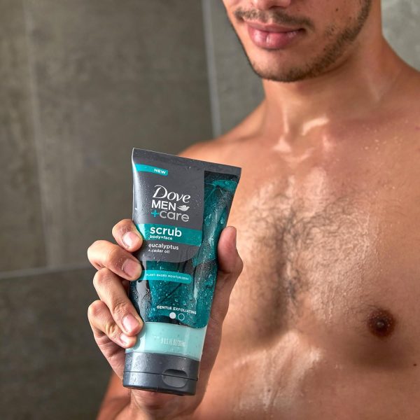 ⁦Dove Men+Care Eucalyptus Body and Face Scrub Deeply Exfoliates for Hydrated & Nourished Skin 100% Gentle Cleanser, No Sulfate Cleansers or Parabens⁩ - الصورة ⁦6⁩