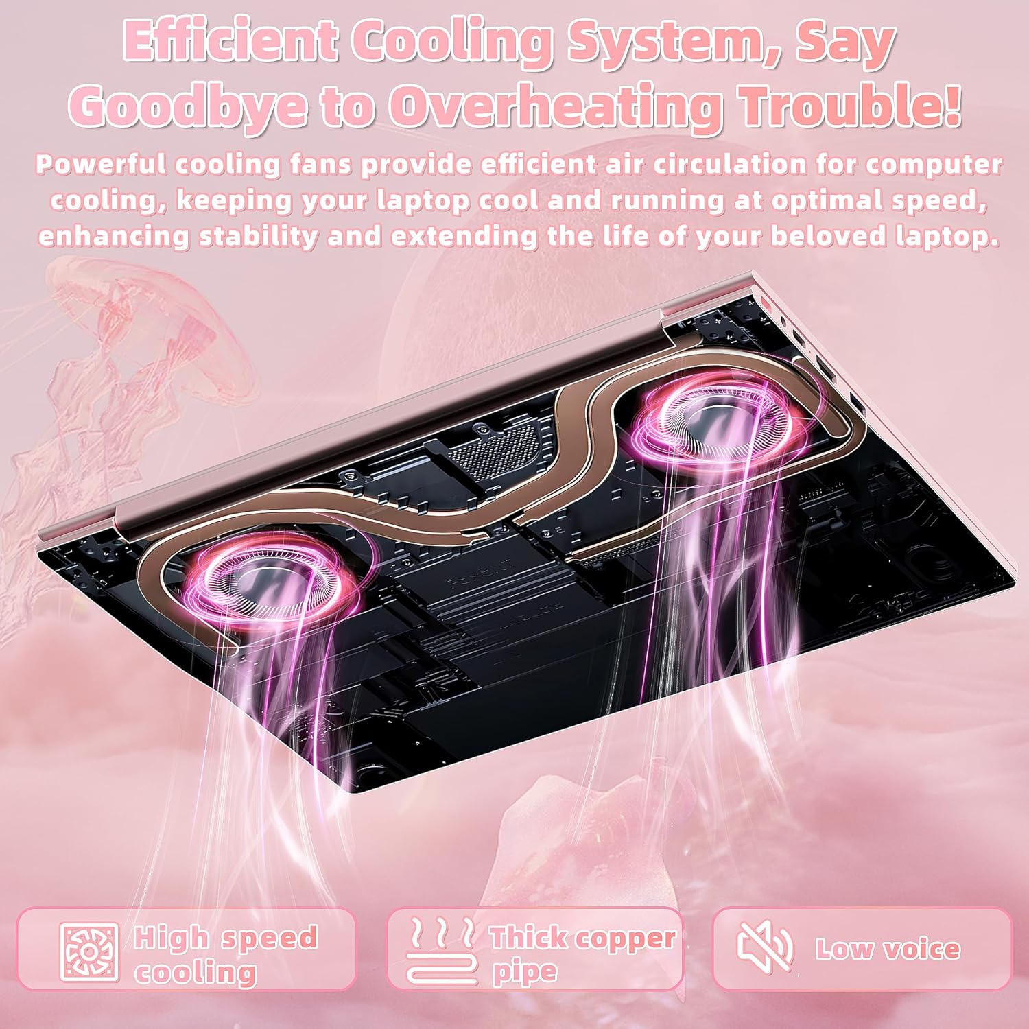 Nmybwo 14''Pink Laptop 16GB DDR4 RAM 1TB SSD,2K UHD (2160 * 1440) IPS Display Laptop, Celeron N150 CPU (Up to 3.6 Ghz) Win 11 Portable PC/WiFi 5,Type-C,3MP Camera,6000Mah,BT5.0,Fingerprint (16G+1TB) 9 Nmybwo 14''Pink Laptop 16GB DDR4 RAM 1TB SSD,2K UHD (2160 * 1440) IPS Display Laptop, Celeron N150 CPU (Up to 3.6 Ghz) Win 11 Portable PC/WiFi 5,Type-C,3MP Camera,6000Mah,BT5.0,Fingerprint (16G+1TB) - الصورة 9