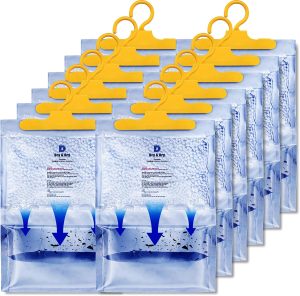 Dry & Dry Premium Moisture Absorbers Dehumidifiers for Home, Basement, Bedroom, Small Dehumidifiers - Blue & White (Pack of 12) 14 ounce