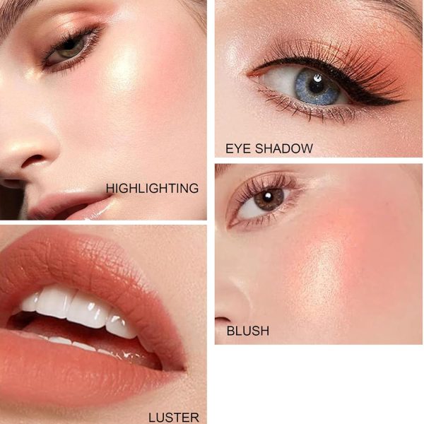 ⁦Hepiide Heart Blush Cream for Cheeks, Eyes, Lips - Natural Waterproof Sweat-Resistant Tinted Solid Stick With Long Lasting Makeup Multi-Use Color (06#, 1)⁩ - الصورة ⁦3⁩