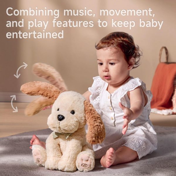⁦TUMAMA Baby Dancing Animated Plush Dog Talking Singing Dog Toy Children, Plush Interactive Laber Animal Dogs, Copy Talking, Ear & Body Waving, Singing Songs for age 3 4 5 +⁩ - الصورة ⁦5⁩
