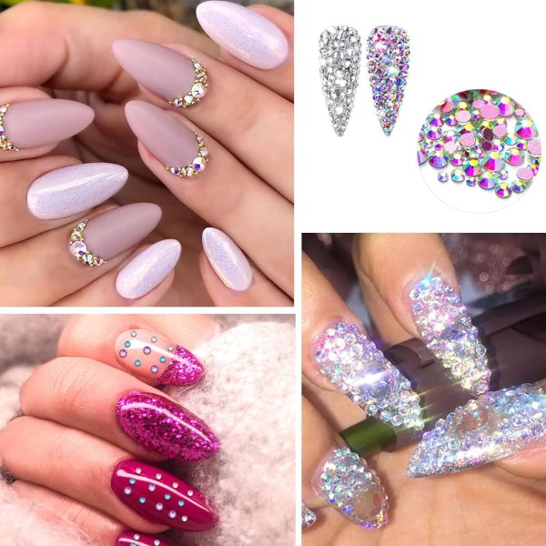 ⁦Excefore Eye Body Face Gems Jewels Rhinestone Stickers Self Adhesive Crystal Rainbow Makeup Diamonds Face Stick Gems for Women Festival Accessory and Nail Art Decorations (7 Sheets Elegant Style)⁩ - الصورة ⁦3⁩