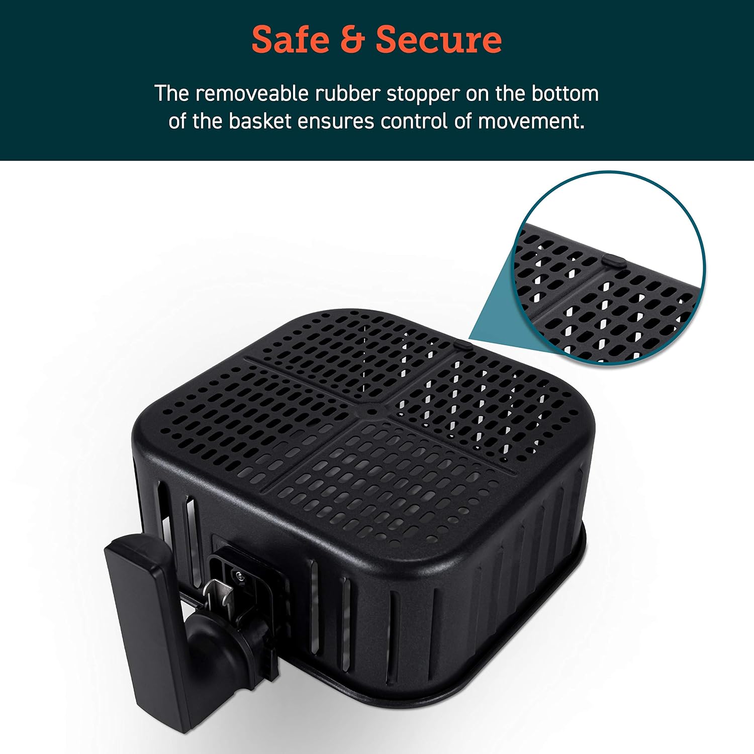 COSORI Air Fryer Accessories, Replacement 5.8QT Original Basket For COSORI CP358-AF, CS358-AF Air Fryers, Non-Stick, Dishwasher-Safe, CAF-P582B 3 COSORI Air Fryer Accessories, Replacement 5.8QT Original Basket For COSORI CP358-AF, CS358-AF Air Fryers, Non-Stick, Dishwasher-Safe, CAF-P582B - الصورة 3