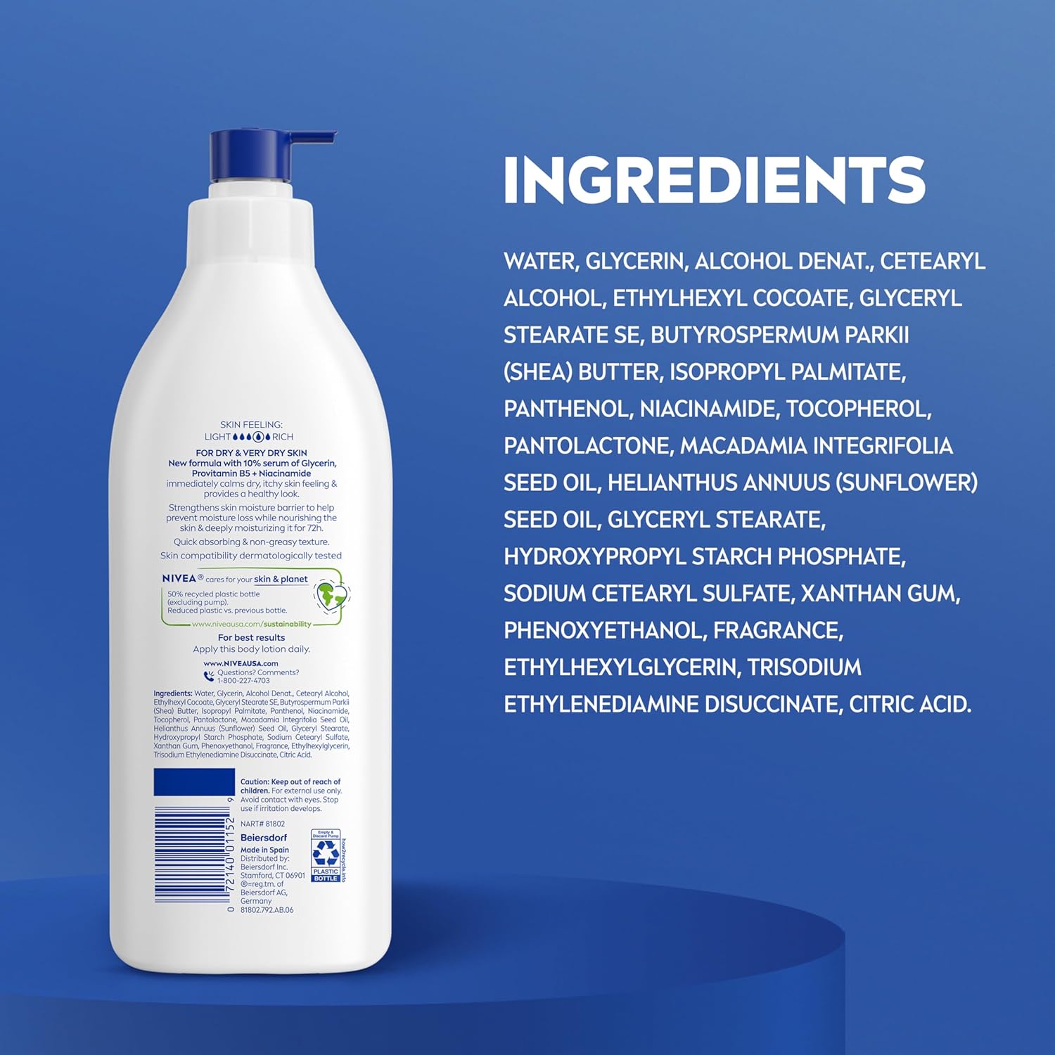 NIVEA Intense Healing Body Lotion - 72 Hour Moisture For Dry to Very Dry Skin - 16.9 fl. oz. Pump Bottle 9 NIVEA Intense Healing Body Lotion - 72 Hour Moisture For Dry to Very Dry Skin - 16.9 fl. oz. Pump Bottle - الصورة 9