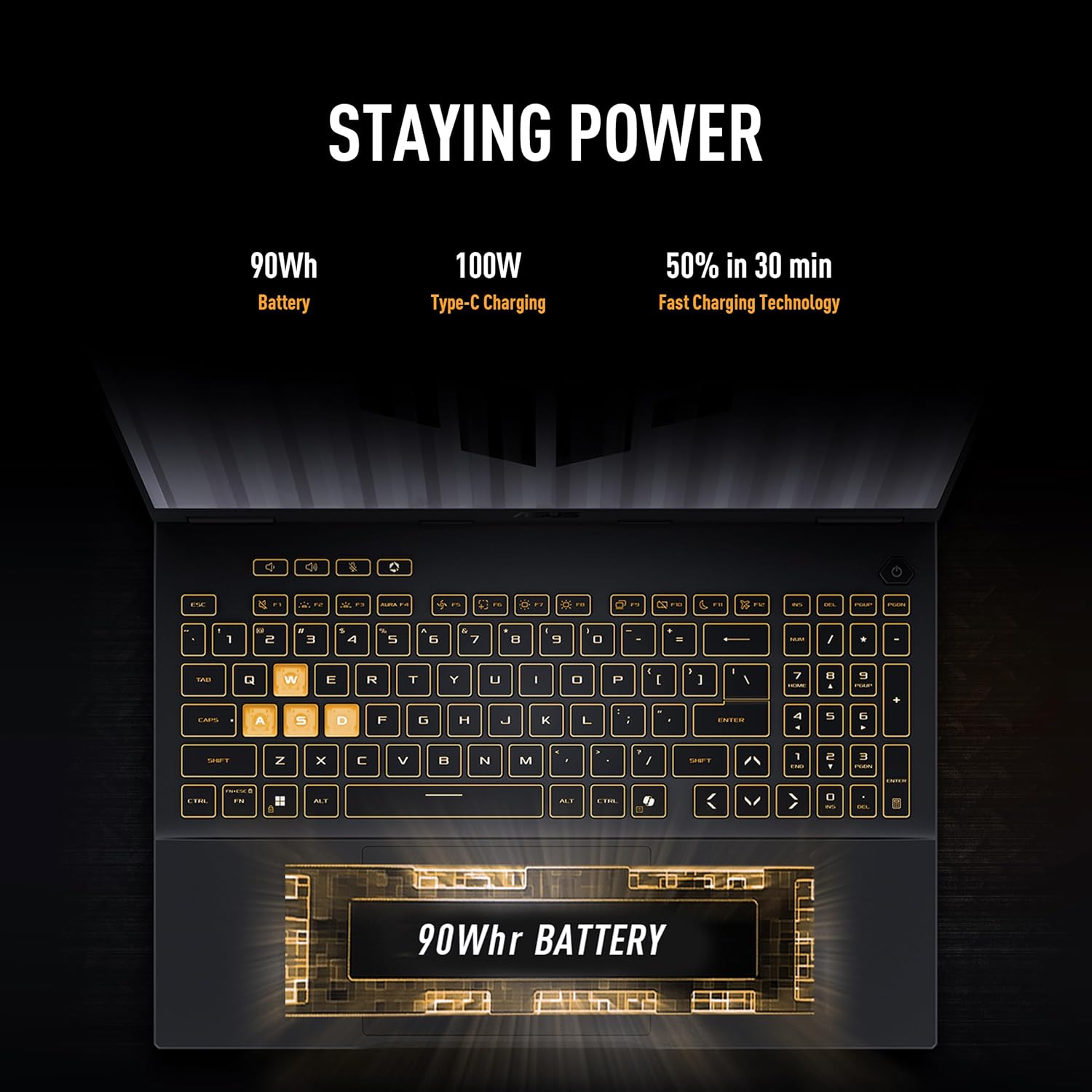 ASUS TUF Gaming F16 (2025) Gaming Laptop, 16” FHD+ 165Hz 16:10 Display, Intel® Core™ i5 Processor 13450HX, NVIDIA® GeForce RTX™ 5050, 16GB DDR5, 512GB PCIe Gen4 SSD, Wi-Fi 6E, Win 11 Home 3 ASUS TUF Gaming F16 (2025) Gaming Laptop, 16” FHD+ 165Hz 16:10 Display, Intel® Core™ i5 Processor 13450HX, NVIDIA® GeForce RTX™ 5050, 16GB DDR5, 512GB PCIe Gen4 SSD, Wi-Fi 6E, Win 11 Home - الصورة 3