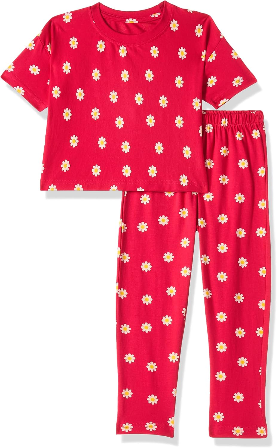 بيجامة مكونة من توب قصير وبنطلون من القطن مطبوع بمقاس كبير للبنات من T2F 1 بيجامة مكونة من توب قصير وبنطلون من القطن مطبوع بمقاس كبير للبنات من T2F