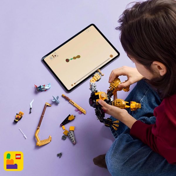 ⁦LEGO NINJAGO Arin’s Spinjitzu Battle Mech Toy - Mix & Match Posable Figure, Baby Riyu Dragon & 2 Ninja Minifigures - Gift for 7+ Boys & Dragons Rising Fans - 71839⁩ - الصورة ⁦4⁩