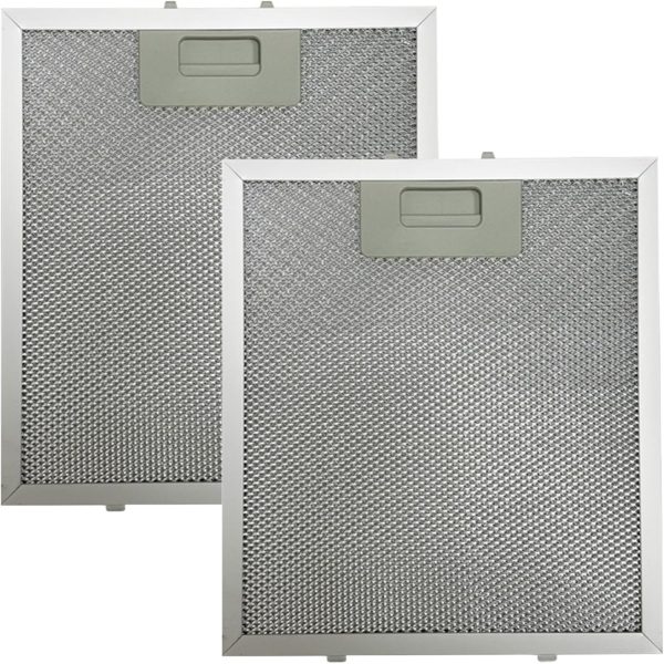 2PCS 9x10 Inch Range Hood Grease Filter Replacement, 5-Layer Aluminum Mesh Kitchen Vent Filter with Buckle, Reusable and Washable Stove Exhaust Fan Filter Compatible with Most Range Hoods