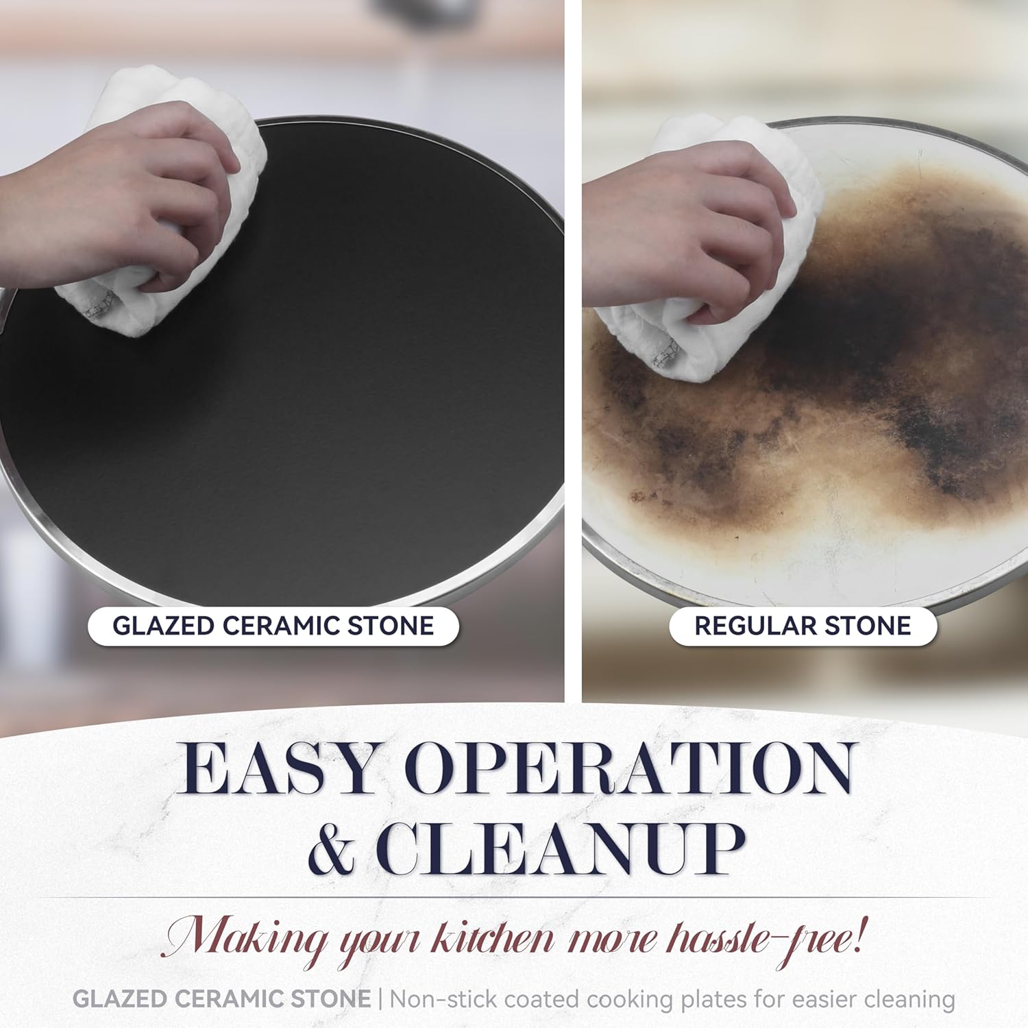 Baker's Friend - Indoor Electric Pizza Oven, 12 Inch Pizza Machine for Home, Pizza Cooker and Pizza Grill, Premium Glazed Ceramic Stone Pizza Oven 5 Baker's Friend - Indoor Electric Pizza Oven, 12 Inch Pizza Machine for Home, Pizza Cooker and Pizza Grill, Premium Glazed Ceramic Stone Pizza Oven - الصورة 5