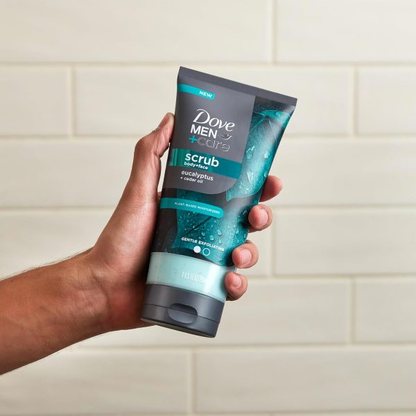 ⁦Dove Men+Care Eucalyptus Body and Face Scrub Deeply Exfoliates for Hydrated & Nourished Skin 100% Gentle Cleanser, No Sulfate Cleansers or Parabens⁩ - الصورة ⁦7⁩