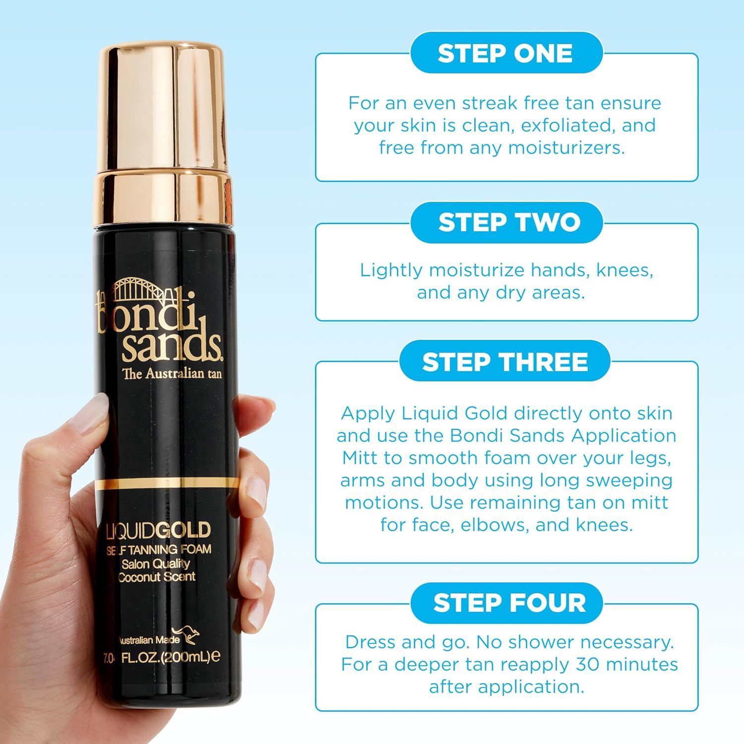 Bondi Sands Liquid Gold Self Tanning Foam 200 ml 8 Bondi Sands Liquid Gold Self Tanning Foam 200 ml - الصورة 8