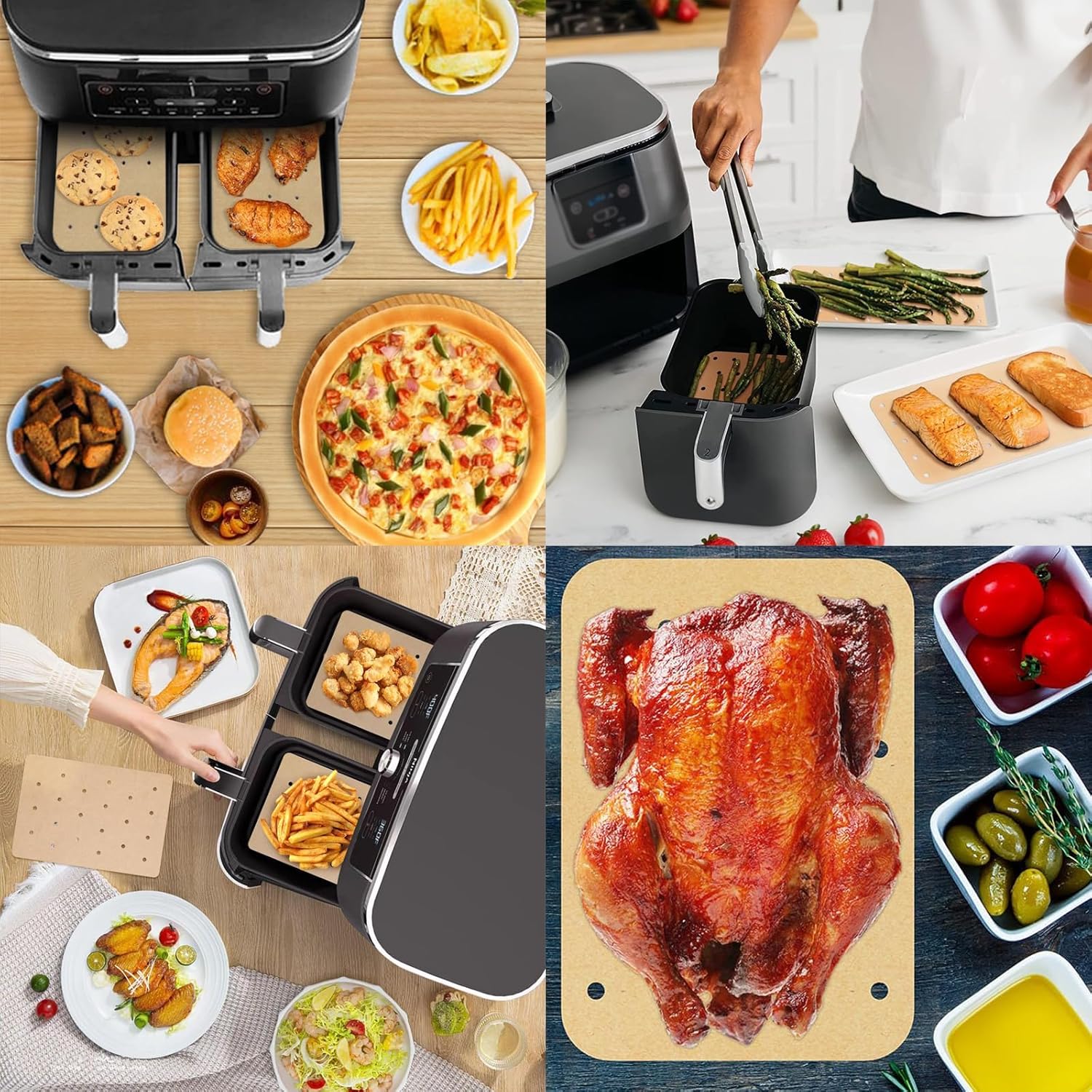 Duomama 100 PCS Air Fryer Non-Stick Paper Liners.Unbleached Perforated Papers,Disposable Paper Liner,Air Fryer Rectangle for Baking. 5 Duomama 100 PCS Air Fryer Non-Stick Paper Liners.Unbleached Perforated Papers,Disposable Paper Liner,Air Fryer Rectangle for Baking. - الصورة 5